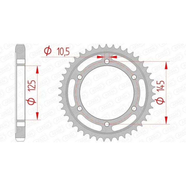 Kit chaîne AFAM 530 XSR4 - 16/43-110 - Couronne acier standard