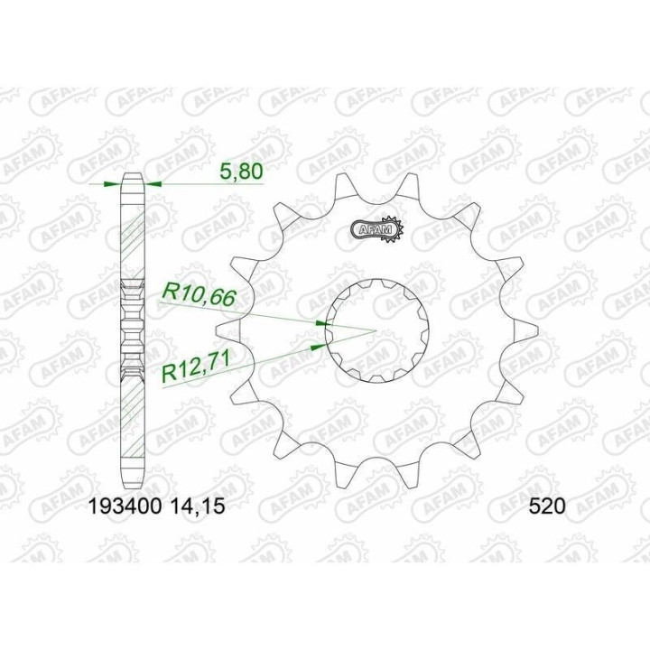 Kit chaîne AFAM 520 XSR4 - 15/48-114 - Couronne acier standard