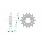 Kit chaîne AFAM 525 XHR4 - 17/45-116 - Couronne alu standard