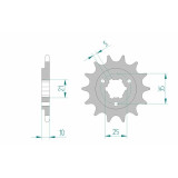 Kit chaîne AFAM 520 XSR4 - 15/48-116 - Couronne acier standard