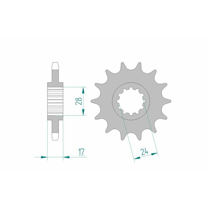 Kit chaîne AFAM 525XMR3 14/42 standard - couronne standard 48012466