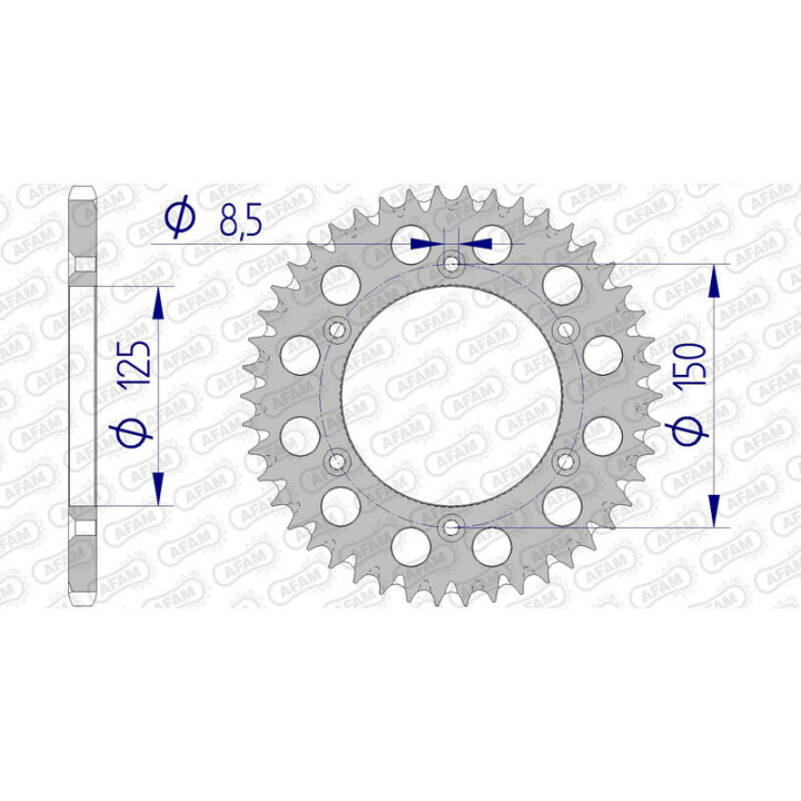 Kit chaîne AFAM 520 XSR4 - 14/46-116 - Couronne alu standard