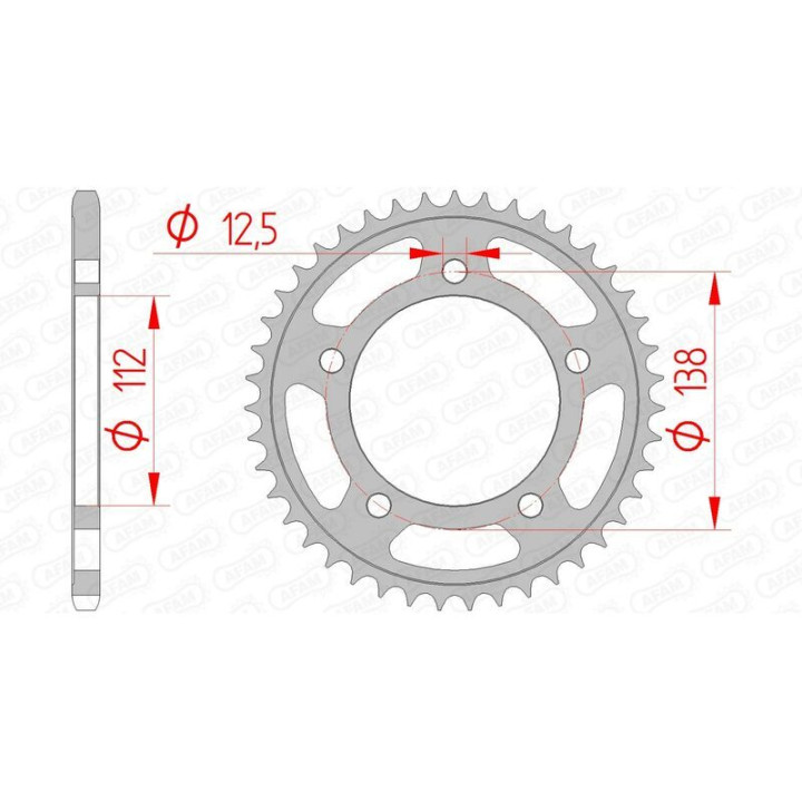 Kit chaîne AFAM 520XMR3 16/43-114 - couronne standard