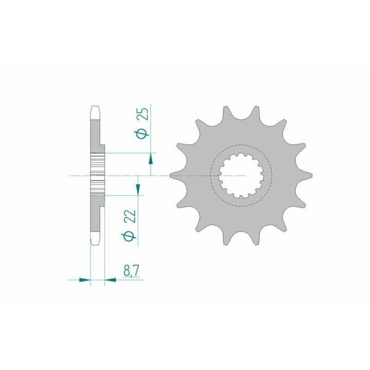 Kit chaîne AFAM 520XSR 14/45-114 - couronne standard