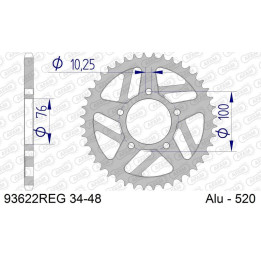 Couronne AFAM alu standard - 520 93622-41 | Oxmoto