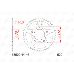 Couronne AFAM acier standard - 518 | Oxmoto