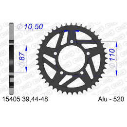 Couronne AFAM alu standard - 520 15405K-47 | Oxmoto