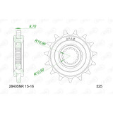 Pignon AFAM acier anti-bruit - 525 28405NR-16 | Oxmoto