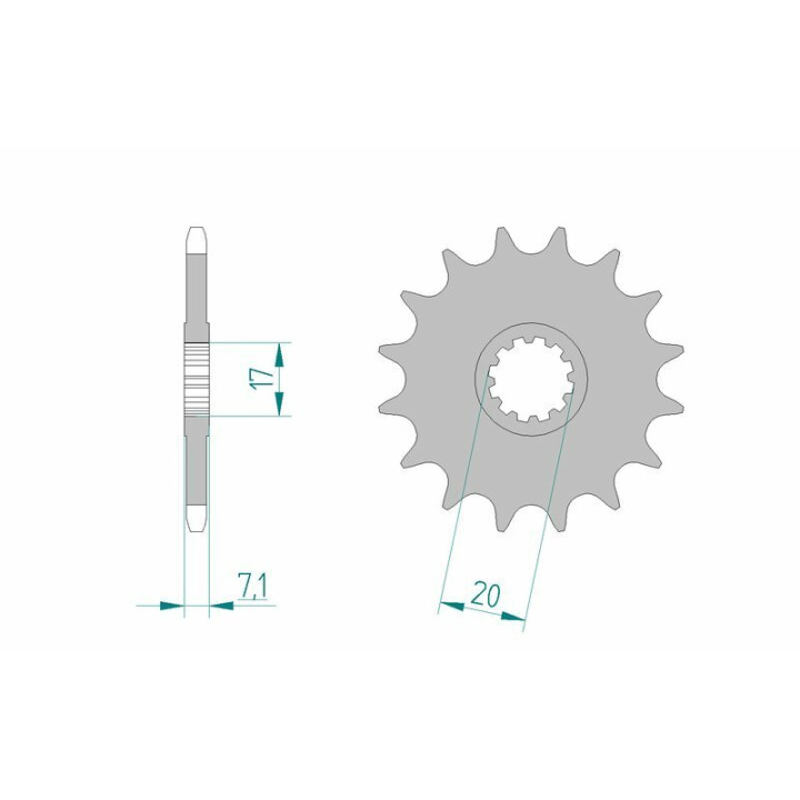 Kit chaîne AFAM 428XMR2 12/47 - couronne standard | Oxmoto