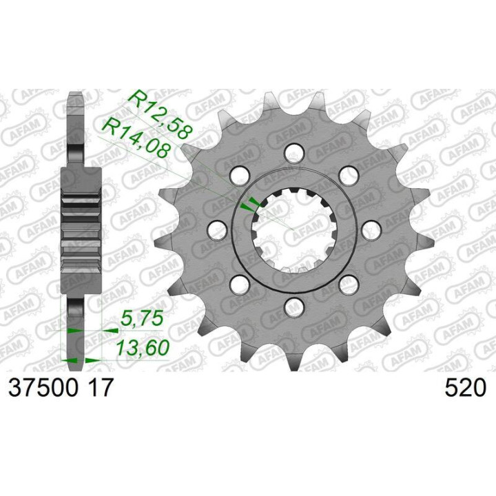 Kit chaîne AFAM 520 XRR3 - 15/44-106 - Couronne acier standard