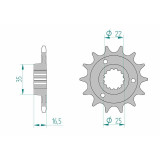Kit chaîne AFAM 525 XHR3 - 15/38-102 - Couronne alu standard
