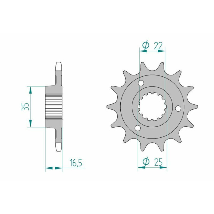 Kit chaîne AFAM 525 XHR3 - 15/38-102 - Couronne alu standard