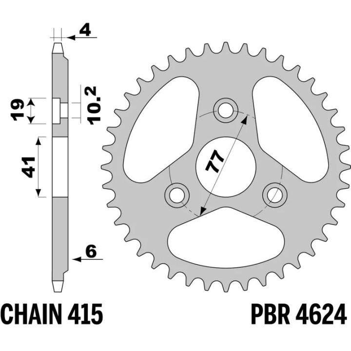 Kit chaîne AFAM 520 XMR3 - 15/48-114 - Couronne acier standard
