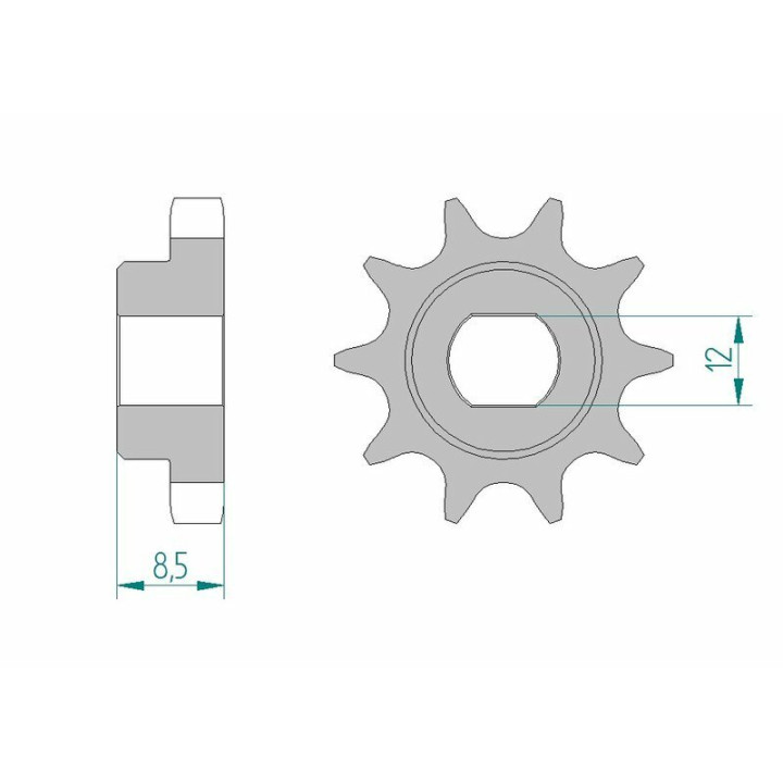 Kit chaîne AFAM 415 F - 10/40-102 - Couronne alu standard