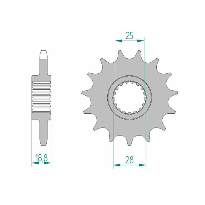 Kit chaîne AFAM 525 XHR3 - 16/42-110 - Couronne alu standard