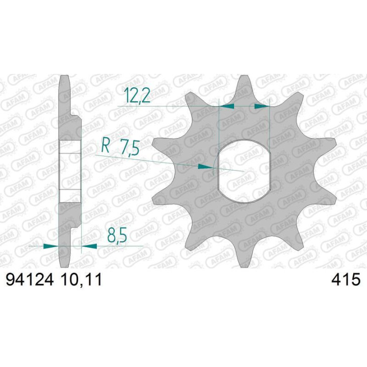 Kit chaîne AFAM 415 F - 11/40-94 - Couronne alu standard