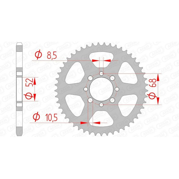 Kit chaîne AFAM 420R1 15/43/114 - couronne standard | Oxmoto