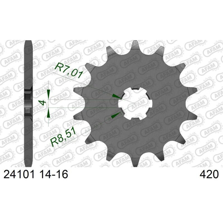 Kit chaîne AFAM 420R1 15/43/114 - couronne standard | Oxmoto