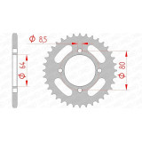 Kit chaîne AFAM 420R1 14/32/94 - couronne standard | Oxmoto