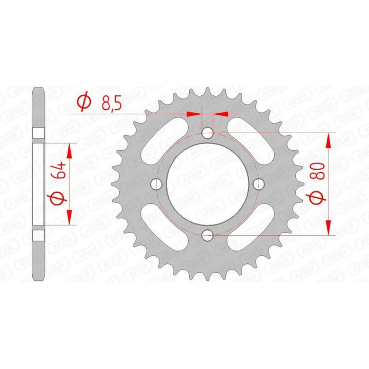 Kit chaîne AFAM 420R1 14/32/94 - couronne standard | Oxmoto