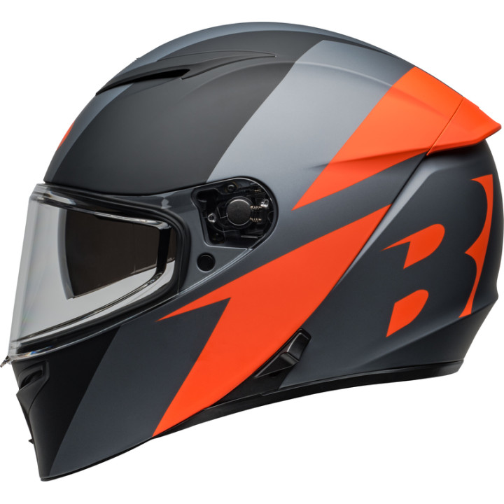 Casque Bell Lithium - Shear Matte Gray/Orange | Oxmoto