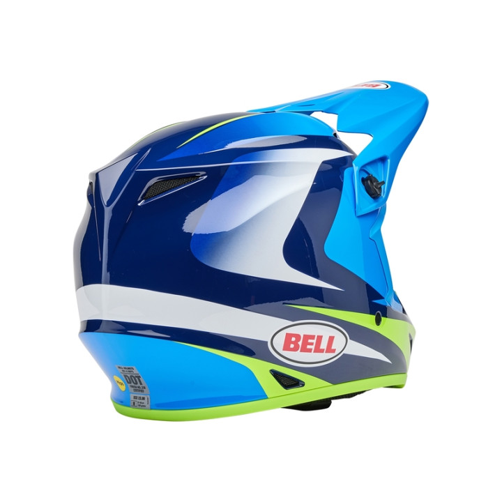 Casque Bell MX-9 Mips - Jackal Gloss Blue/Hi-Viz Yellow