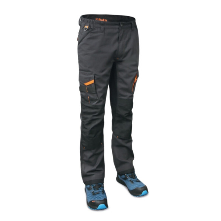 Pantalon de travail Beta 7818G à multiples poches en tissu élastique – gris
