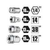 Kit de 4 adaptateurs pour clés à cliquet Beta TOOLS 123/K4