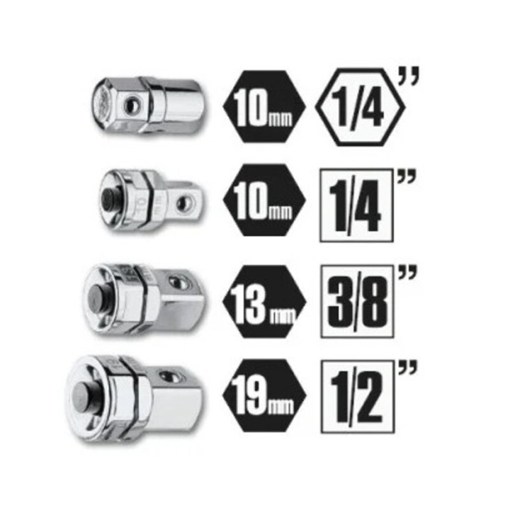 Kit de 4 adaptateurs pour clés à cliquet Beta TOOLS 123/K4