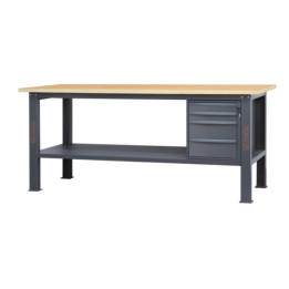 Etabli Beta 2,1m - plan de travail en bois et 4 tiroirs - C58BC-W2,1 058000637
