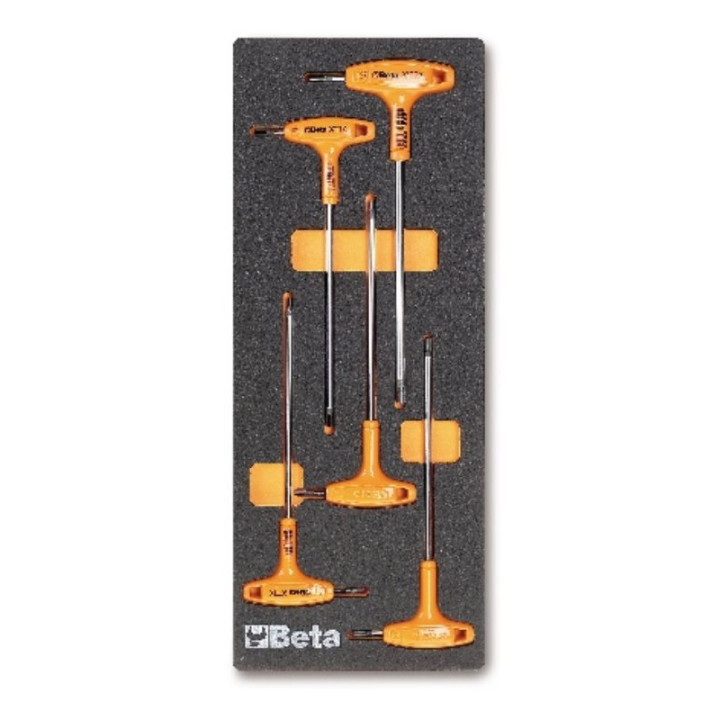 Beta M55 Thermoformed Tray with Torx T-Handle Key Set, 5-Piece