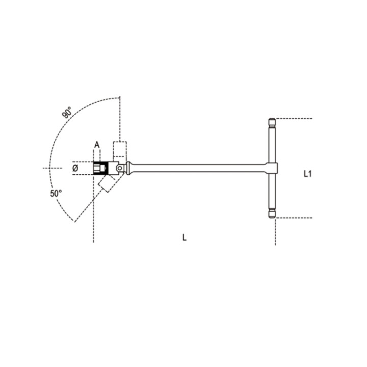 Clé à béquille à cardan Beta série longue 10mm 009520010