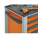 Servante mobile d'atelier à cinq modules Beta - orange