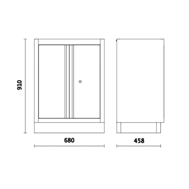 Module fixe à deux portes Beta - pour combinaison d’équipements d’atelier C45PRO