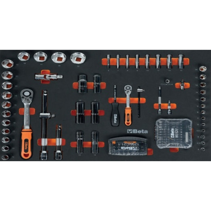 Servante mobile d'atelier Beta RSC24L 7 tiroirs + composition de 196 outils