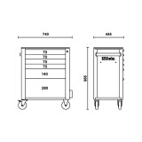 Servante mobile d'atelier Beta RSC24/6 6 tiroirs 024004061