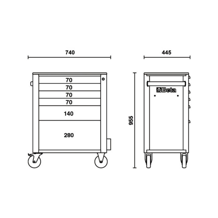 Servante mobile d'atelier Beta RSC24/6 6 tiroirs 024004061