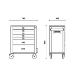 Servante mobile d'atelier Beta C24S/7 7 tiroirs gris