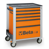 Servante mobile d'atelier à six tiroirs Beta orange | Oxmoto