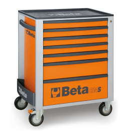 Servante mobile d'atelier à sept tiroirs Beta orange