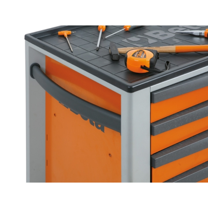 Servante mobile d'atelier à six tiroirs Beta orange | Oxmoto