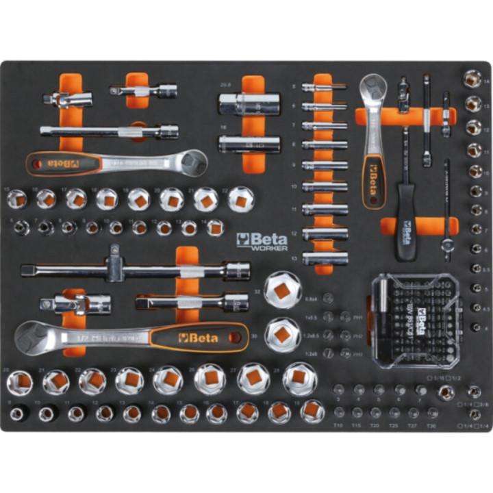 Combinaison d'ameublement d'atelier Beta TOOLS C45PRO 2.0 W avec 268 outils Beta Worker