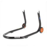 Béquille de stand arrière Bihr Home Track fixe supports en "V" noir mat roues orange