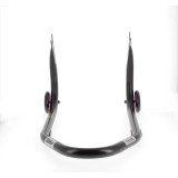 Béquille de stand arrière Bihr Home Track fixe supports en "V" noir mat roues rose