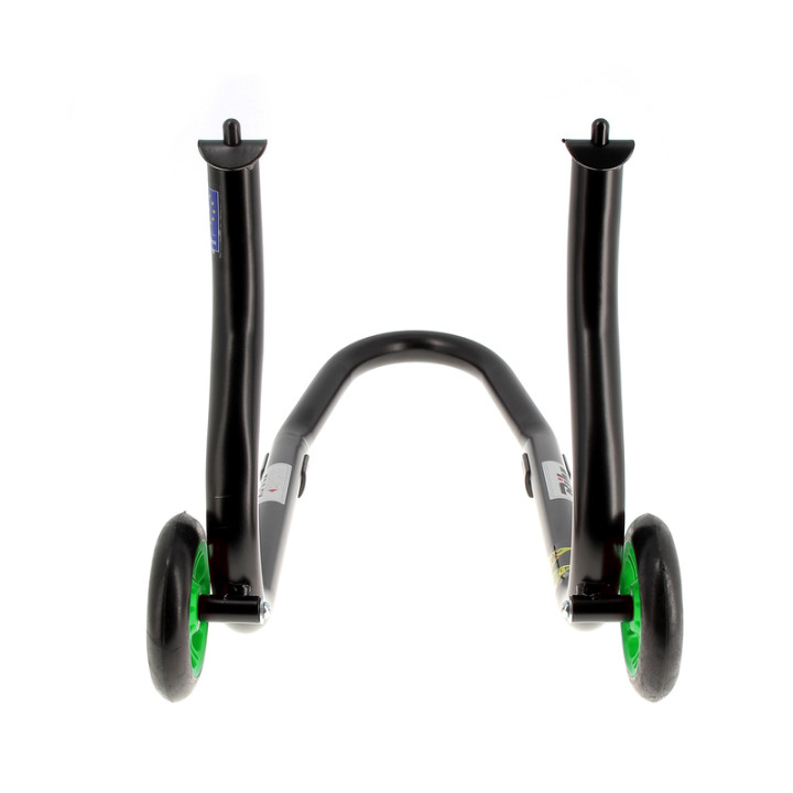Béquille de stand avant Bihr Home Track fixe noir mat roues vert