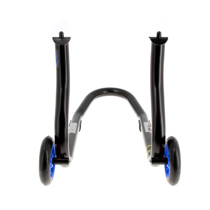 Béquille de stand avant Bihr Home Track fixe noir mat roues bleu