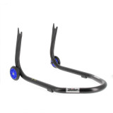 Béquille de stand arrière Bihr Home Track fixe supports en "V" noir mat roues bleu