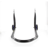 Béquille de stand arrière Bihr Home Track fixe supports en "V" noir mat roues bleu