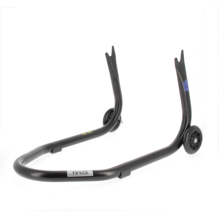 Béquille de stand arrière Bihr Home Track fixe supports en "V" noir mat roues noir