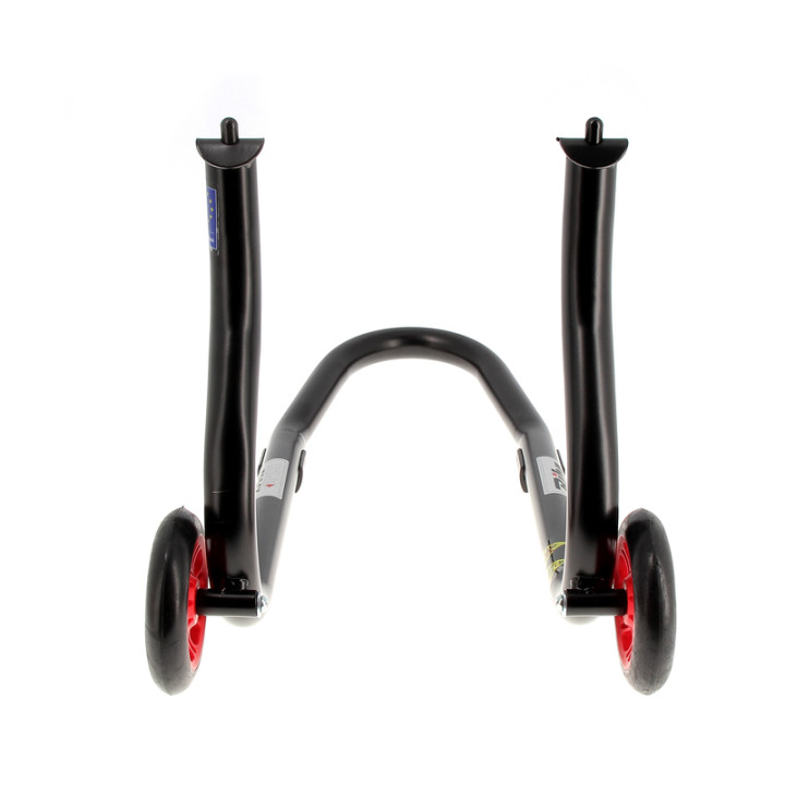 Béquille de stand avant Bihr Home Track fixe noir mat roues rouge